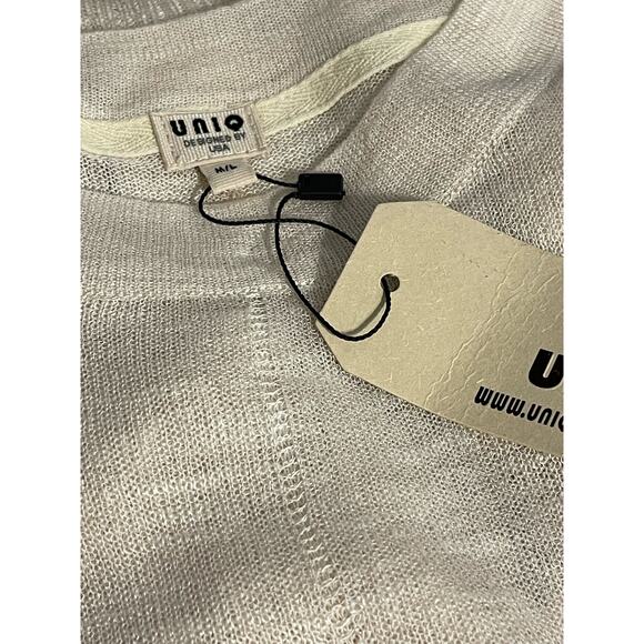 Uniq Women's Lightweight Long Sleeve Sheer Top Sweater Cream Size M/L NWT - Picture 9 of 9